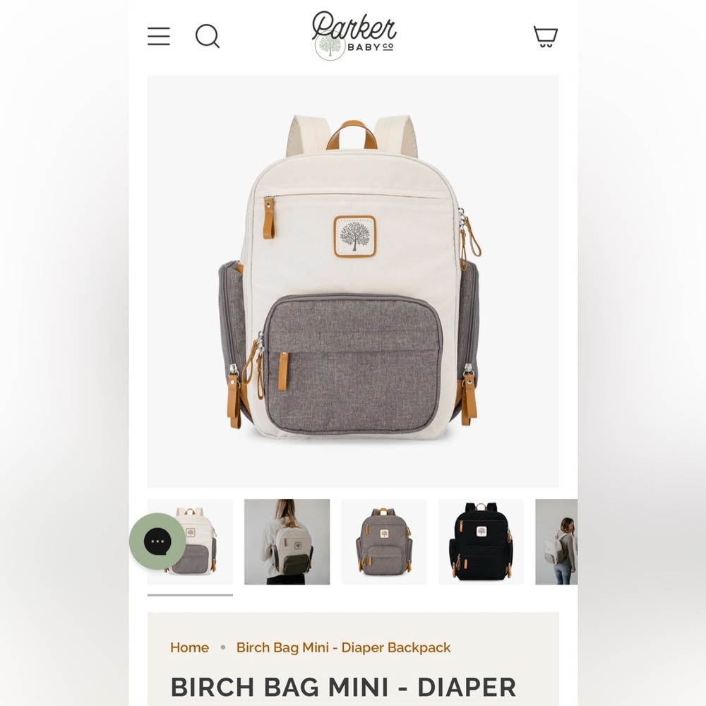 Parker Baby birch bag mini diaper backpack